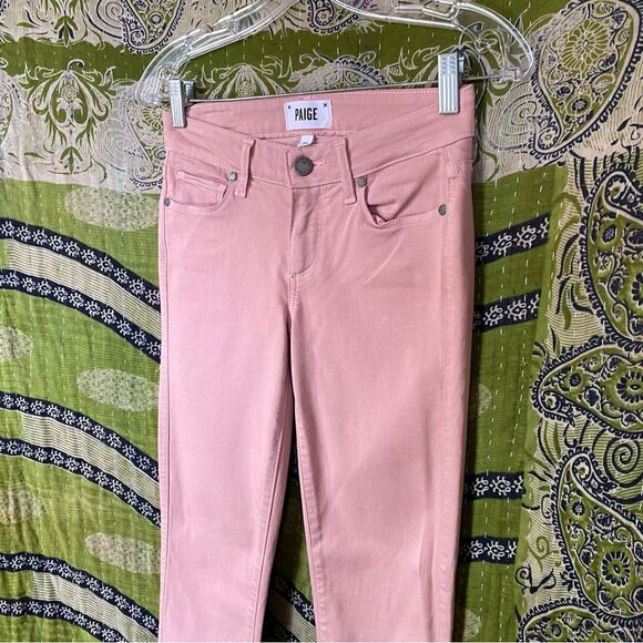 NWT PAIGE Soft Pink Verdugo Ultra Skinny Ankle Pants Size 24 - Picture 5 of 14